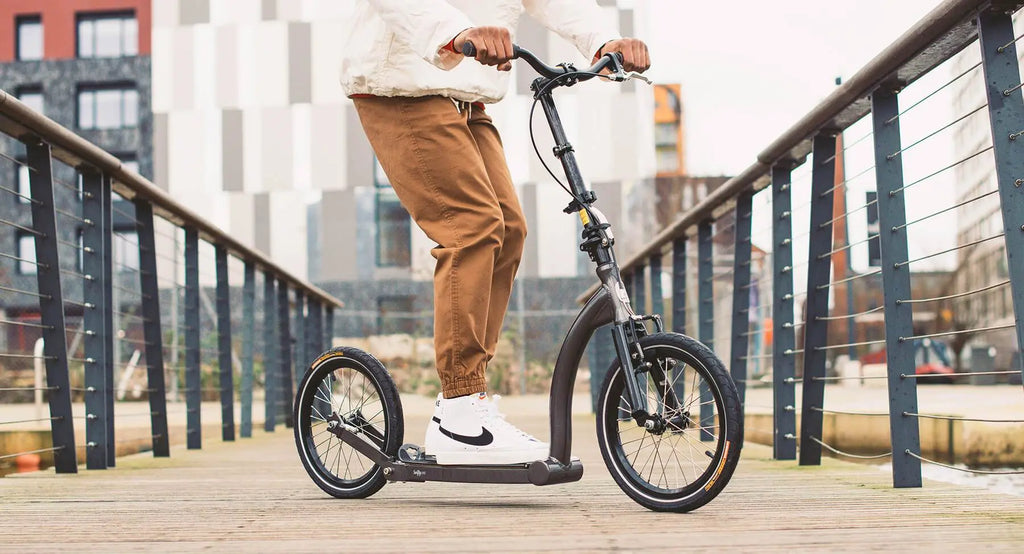 foldable commuting scooter, adult commuting scooter with big wheels, foldable scooter big wheels