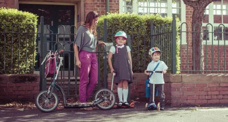 adult scooter, kids scooter, scooting mum, entrepreneur mum